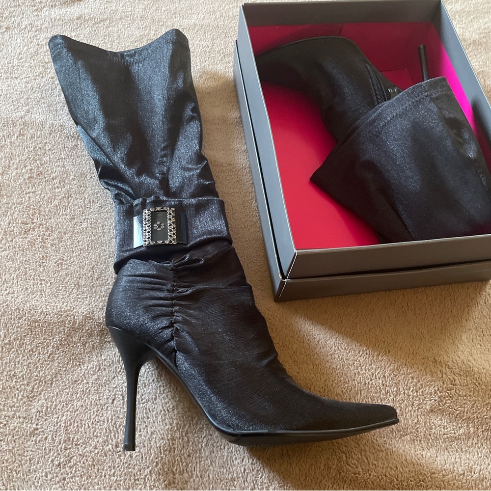 Black Boots with silver specks and beautiful buckle